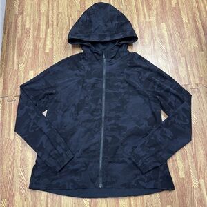 lululemon athletica Black Navy Camo Hooded Zip Jacket